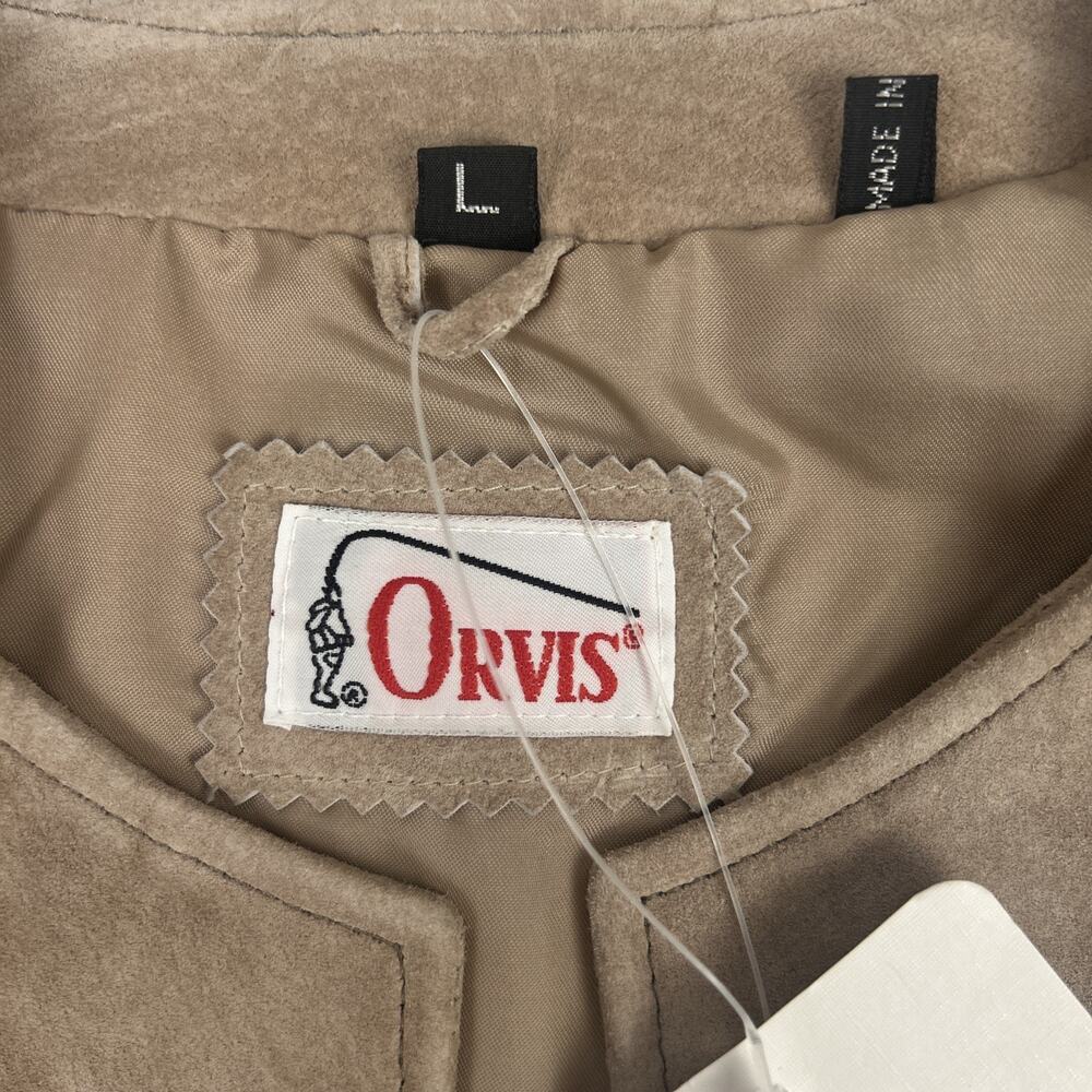 Vintage Orvis Women’s Suede Leather Blazer Size Large Open Front Collarless NWT - Picture 6 of 10